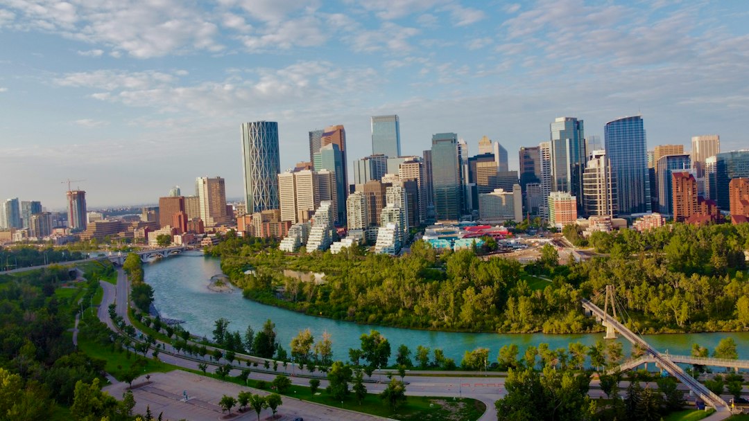 Calgary skyline and Bow River