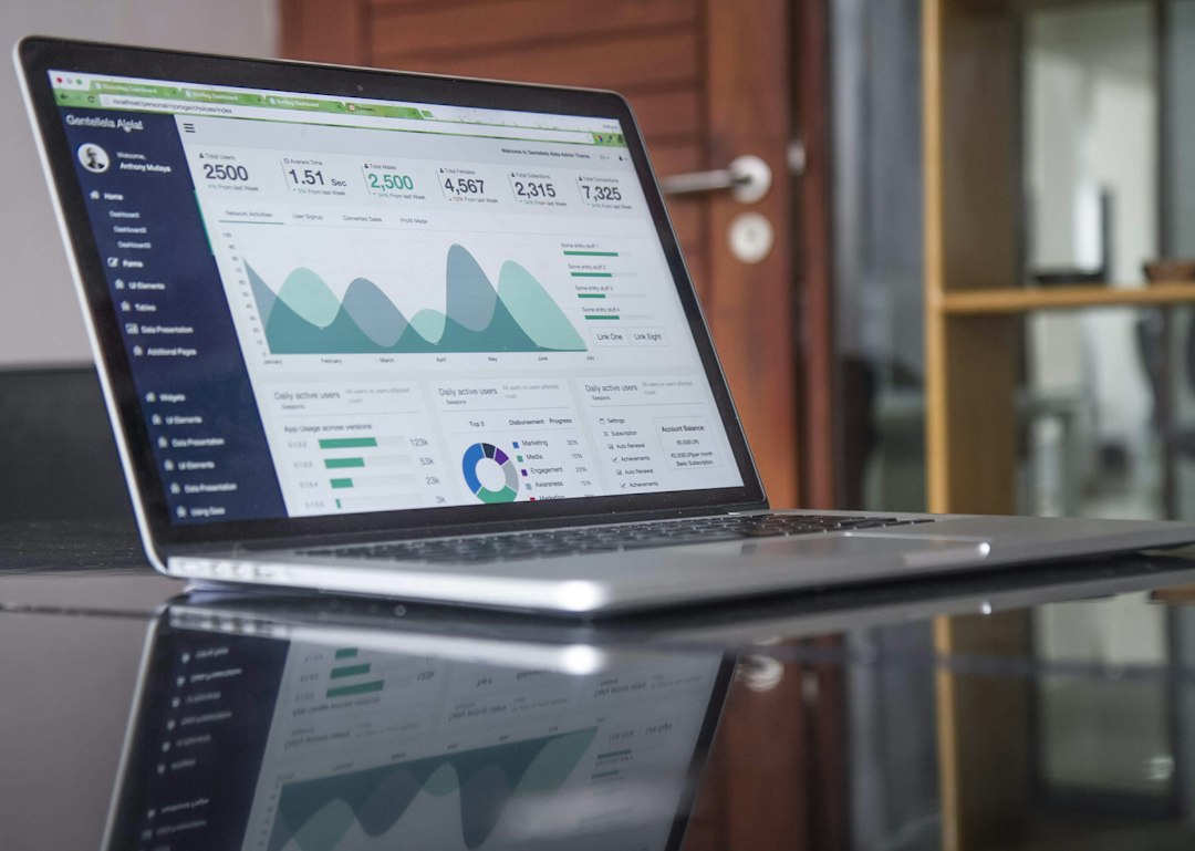 Laptop displaying digital advertising analytics dashboards