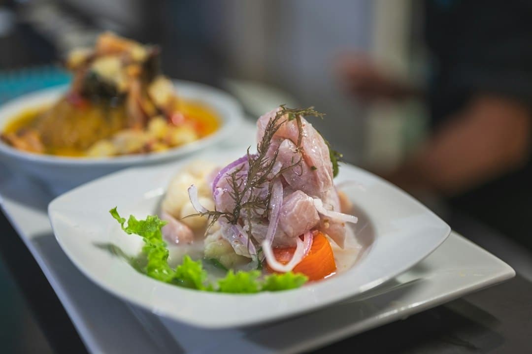 Peruvian ceviche, illustrative restaurant social media post